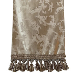 Taupe Casket Drape with Light Taupe Pattern and Taupe Fringe