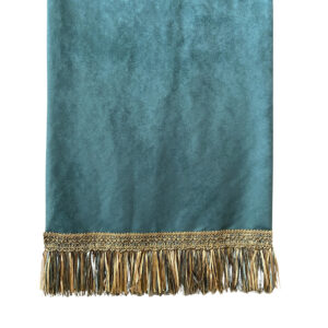 Mossy Green Casket Drape with Gold Fringe