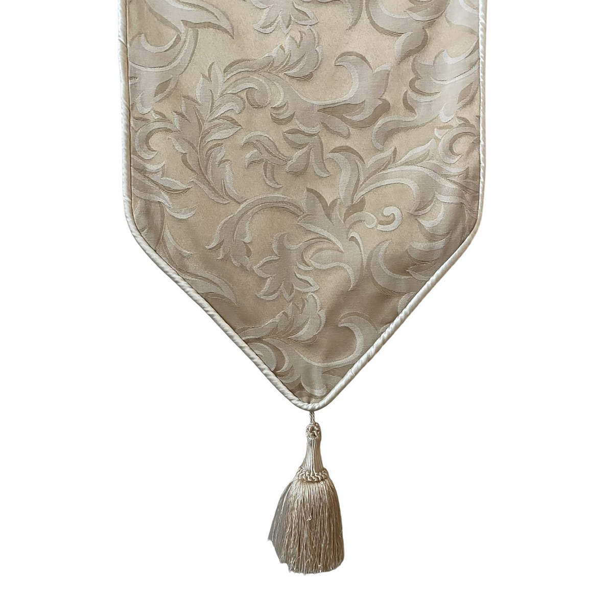 Golden Ivory Casket Drape with Ivory Pattern and Ivory Tassel