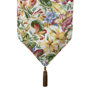 Floral Casket Drape with Multi-Color Pattern and Gold Tassel