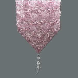 Pink Casket Drape with Rosette Pattern and Pearl Tassel