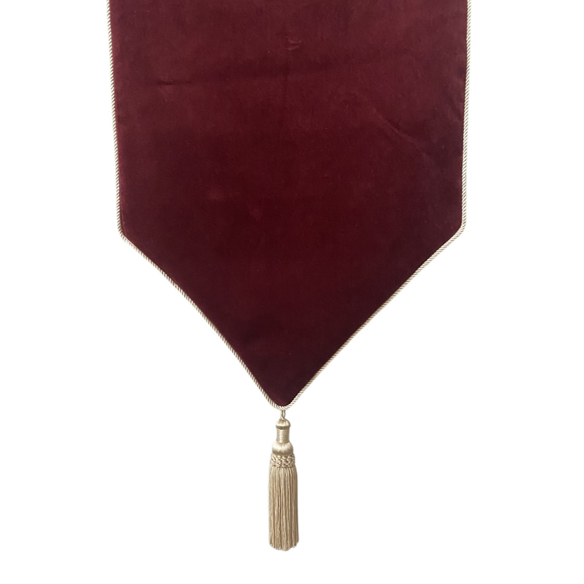 Burgundy Casket Drape with Solid Pattern and Gold Trim