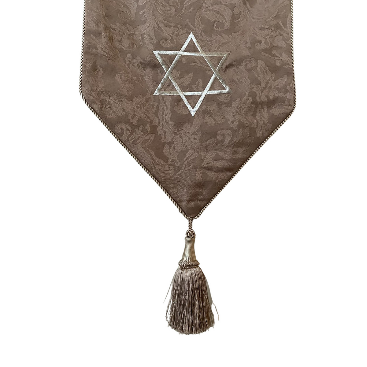 Dark Taupe Embroidered Casket Drape – Star of David