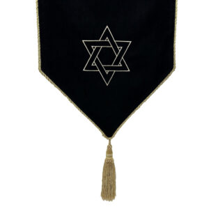 Black Embroidered Casket Drape – Star of David