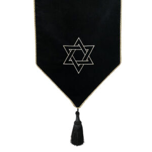 Black Embroidered Casket Drape – Star of David