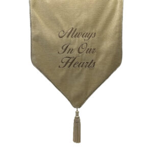 Gold Embroidered Casket Drape – Always In Our Hearts