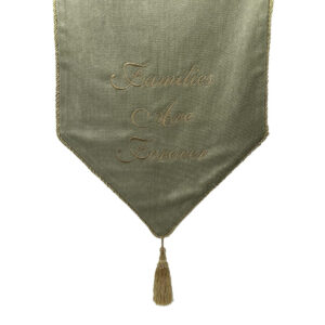 Soft Green Embroidered Casket Drape – Families Are Forever
