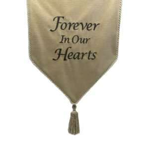 Gold Embroidered Casket Drape – Forever In Our Hearts